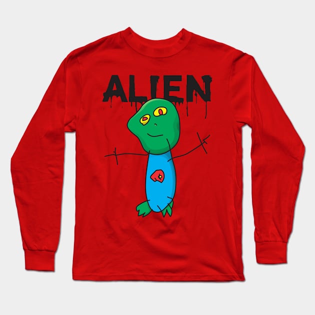 Alien by 4yo Boy Long Sleeve T-Shirt by dihart